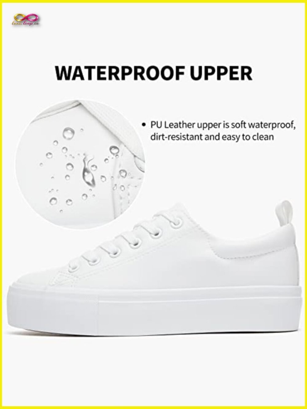 Platform Sneakers PU Leather Walking Shoes Non-Slip Retro Y2K Style - Picture 5 of 7